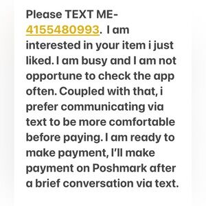 Please Text me-4155480993, I’m interested in your item I just liked.